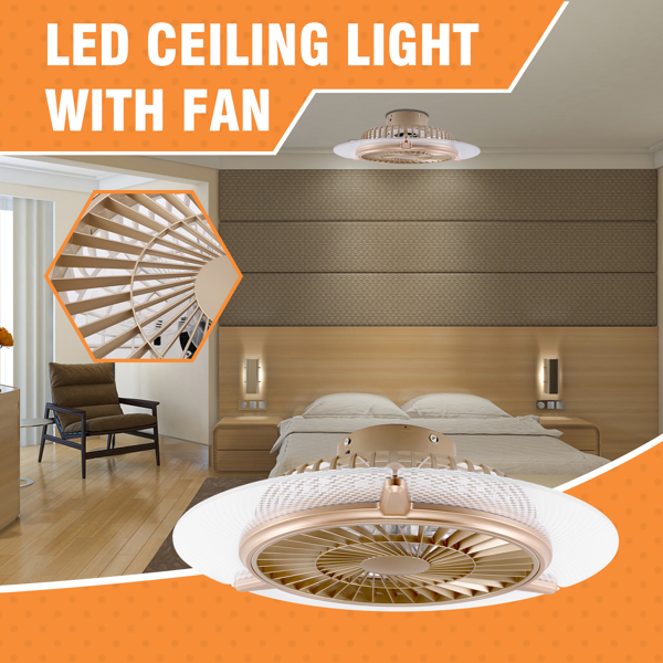 23.4 inch Ceiling Fan With LED Light Ceiling Fan Remote Control Flush Mount-10