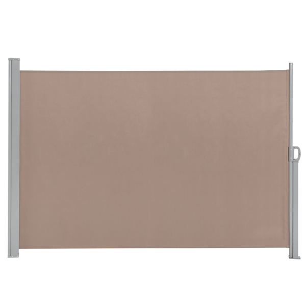  300*160cm 咖啡色 侧拉篷 铝铁框架 涤纶布 长方形 可调节壁挂 N001-2