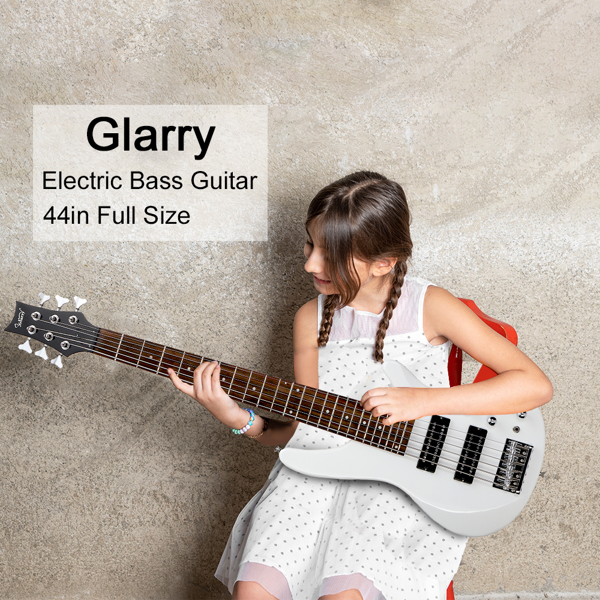 【AM不售卖】Glarry GIB 6弦 开放式双-双拾音器 黄酸枝指板 IB贝司 白色-2