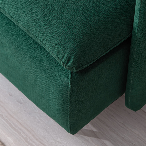 现代软垫单沙发椅子,翡翠、棉亚麻30.7”-7