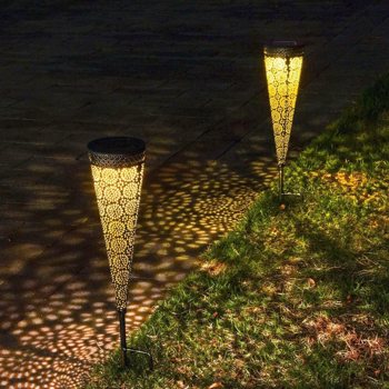 太阳能锥形镂空草坪灯（2个装)