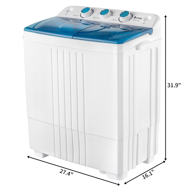  美规 XPB45-428S 20lbs (12lbs 8lbs) 洗衣机 110V 110V,400W 双桶 带排水泵 塑料 蓝色盖板 半自动-8