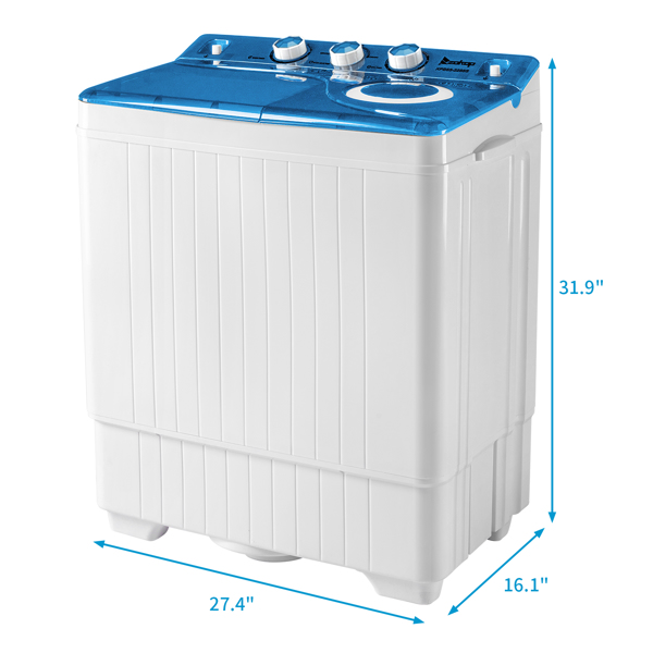  美规 XPB65-2288S 26lbs（18lbs 8lbs） 洗衣机 110V 110V,420W 双桶 带排水泵 仪表盖板条 塑料 蓝色盖板 带白色圆环 半自动-14