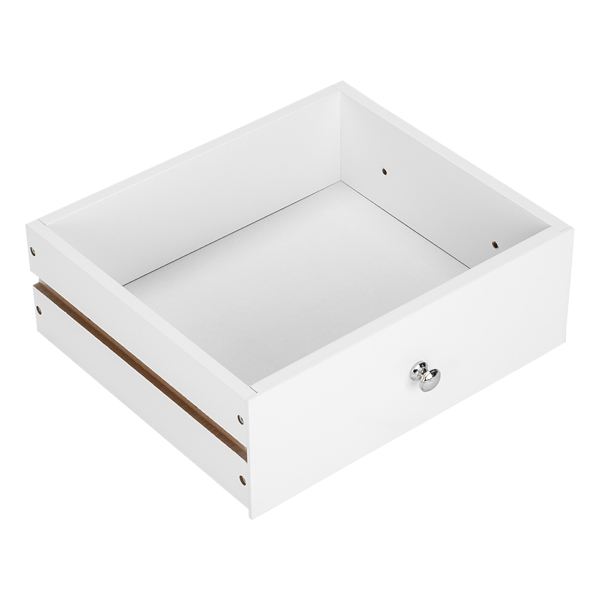  白色 油漆面密度板 一抽 圆形把手 床头柜 1PCS N201-13