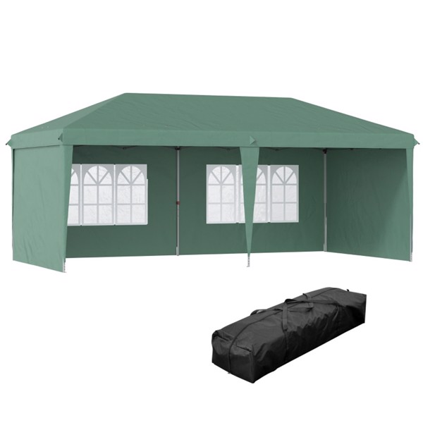 10'x 20'带4个侧墙的弹出式雨棚派对帐篷，绿色-AS （ Amazon Shipping）（WalMart禁售）（周末不发货）-3