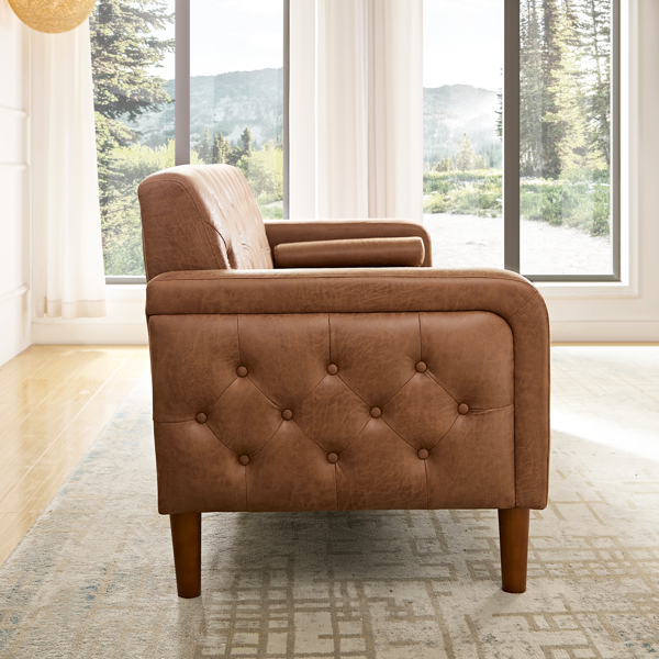 舒适真皮PU沙发床、坚固耐用沙发椅，适用于客厅、会客室。-5