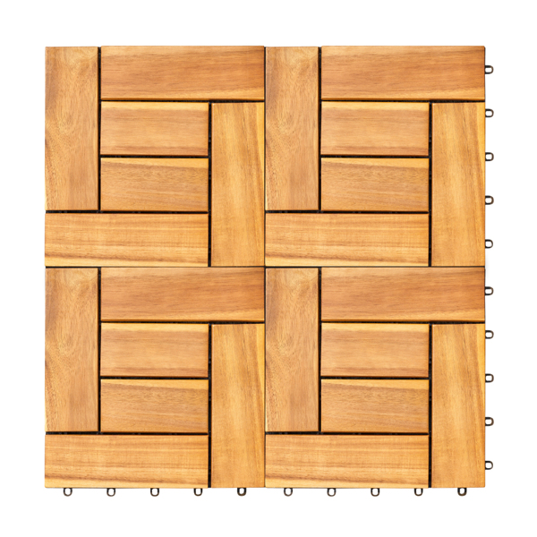 每块瓷砖有6块拼图板条，每排Acacia联锁木甲板瓷砖（一套10块瓷砖） （Swiship-发货）（WalMart禁售）-6