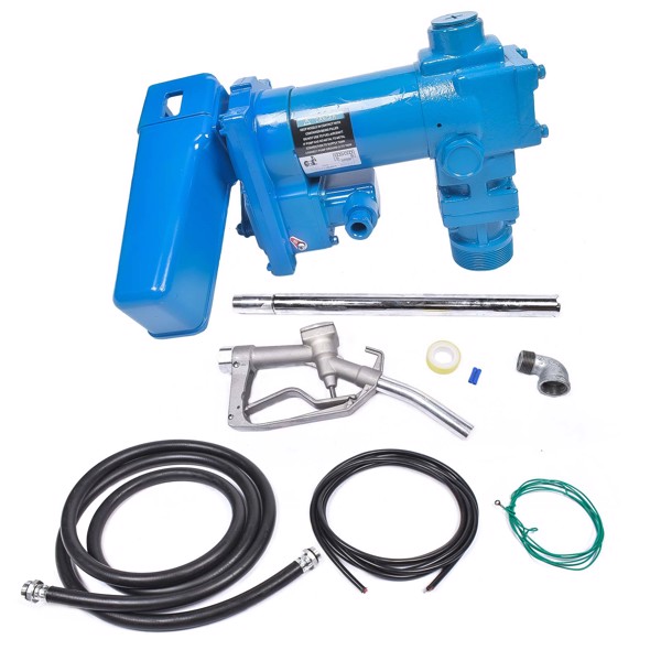 油泵 20GPM 12V Fuel Transfer Pump with Nozzle Kit for Transfer of Gasoline Diesel Blue-1