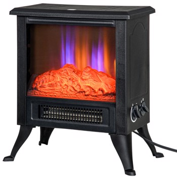 电壁炉加热器LED火焰壁炉炉 黑色-AS （Swiship-发货）（WalMart禁售）
