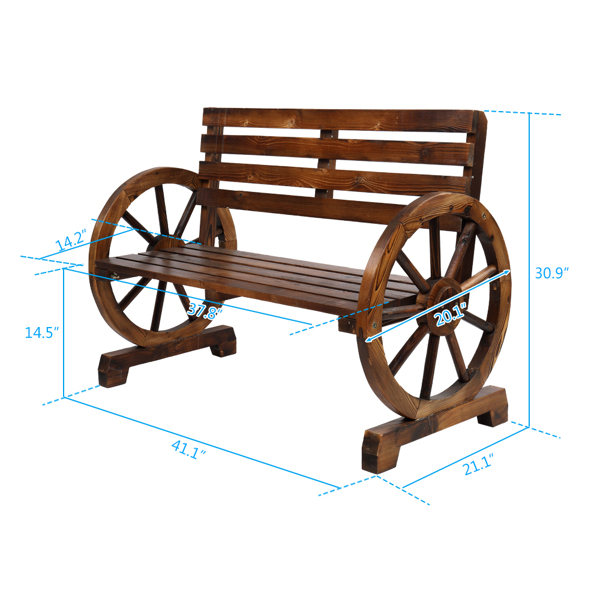 碳化色木轮长椅-3