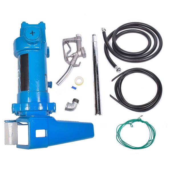 油泵 20GPM 12V Fuel Transfer Pump with Nozzle Kit for Transfer of Gasoline Diesel Blue-6