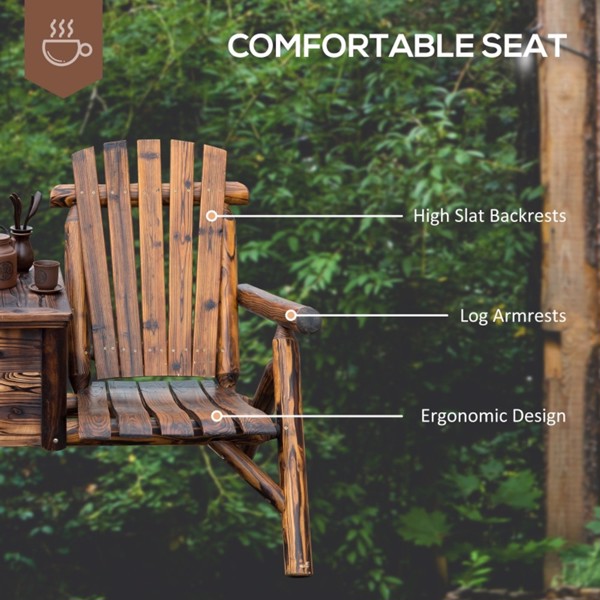  木制椅子带嵌入式冰桶的Loveseat花园椅/庭院椅 -4