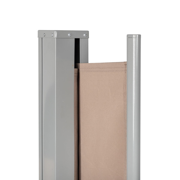 300*180cm 咖啡色 侧拉篷 铝铁框架 涤纶布 长方形 可调节壁挂 N001-8