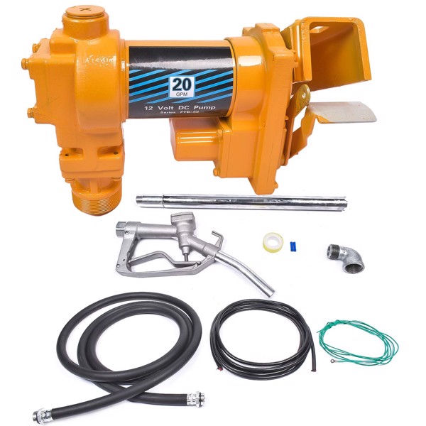 油泵 20GPM 12V Fuel Transfer Pump with Nozzle Kit for Transfer of Gasoline Diesel Fuel-2