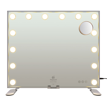 LED14球灯化妆镜2-白色（带USB+放大镜+手机支架）