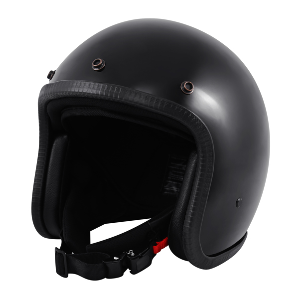 复古喷气机头盔 踏板车头盔 复古摩托车头盔（带面罩) 哑光黑XXL-8