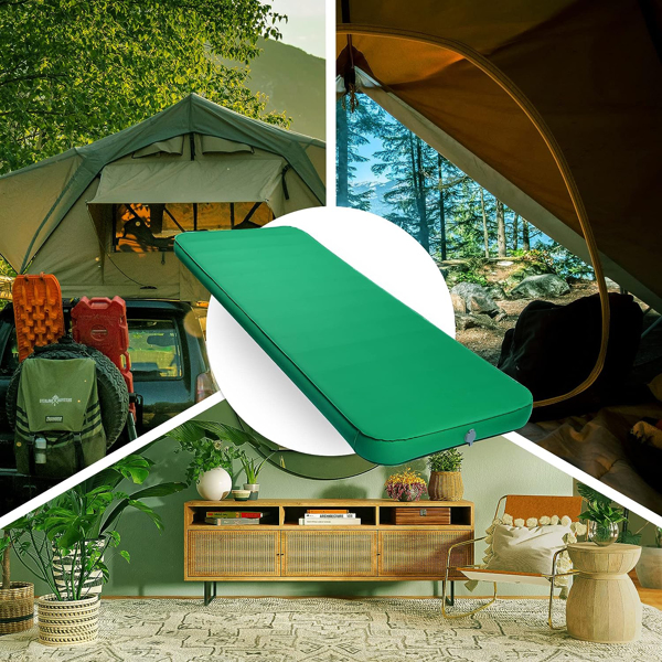 4英寸自充气露营垫，户外大80“×30”厚记忆泡沫垫便携式4季节露营床垫，帐篷，汽车徒步旅行，可折叠的客人床-4