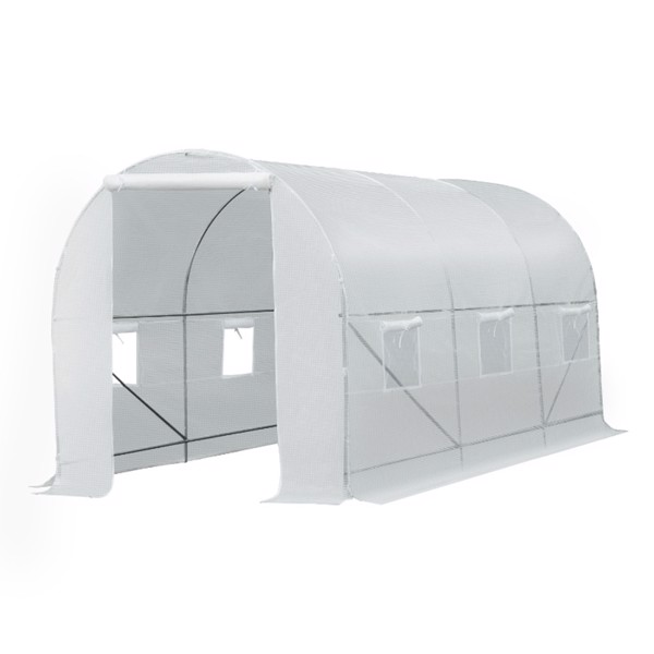 温室棚/温室带6扇卷帘窗和卷帘门的大型花园温室套件-AS （Swiship-发货）（WalMart禁售）-4