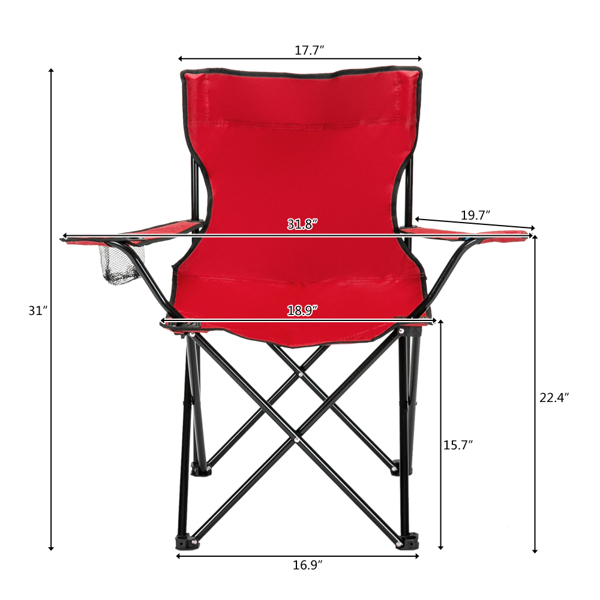 32*19*31in 红色 野营椅 黑色框架 红色牛津布 100.00kg N001-7