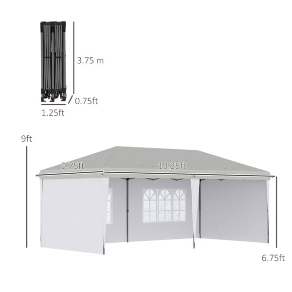 10'x 20'带4个侧墙的弹出式雨棚派对帐篷，白色-AS （ Amazon Shipping）（WalMart禁售）（周末不发货）-3