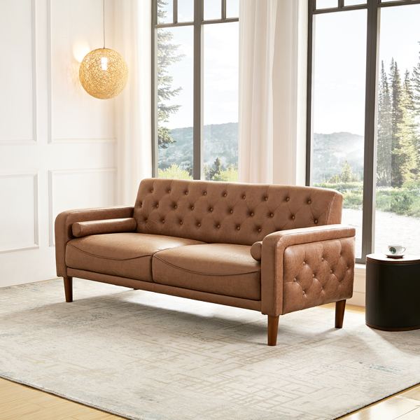 舒适真皮PU沙发床、坚固耐用沙发椅，适用于客厅、会客室。-4