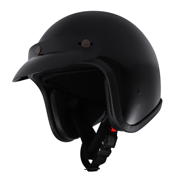 复古喷气机头盔 踏板车头盔 复古摩托车头盔（带面罩) 黑色XL-9