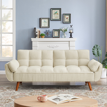 全新设计的亚麻布沙发家具 可调节靠背可轻松组装的躺椅