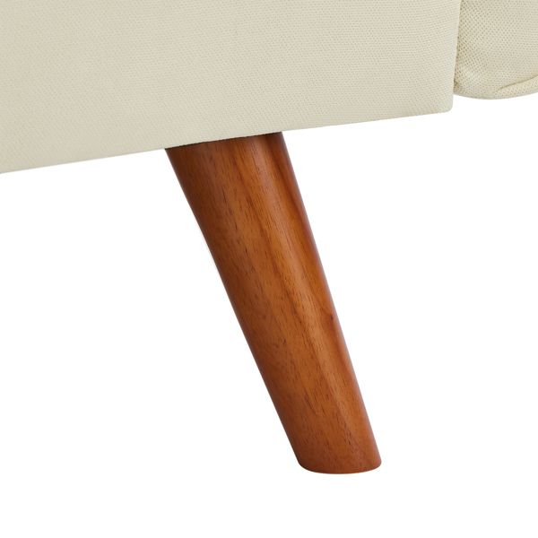 全新设计的亚麻布沙发家具 可调节靠背可轻松组装的躺椅-米白色-10