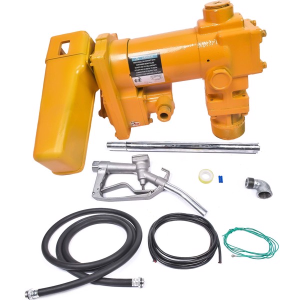 油泵 20GPM 12V Fuel Transfer Pump with Nozzle Kit for Transfer of Gasoline Diesel Fuel-1