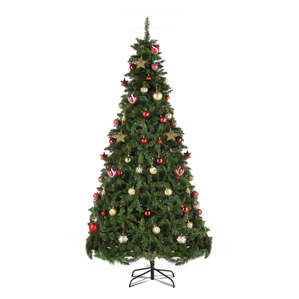  7.5ft 绿色 600灯 暖色8模式 1200枝头 自动树结构 PVC材质 圣诞树 欧规 N101-3