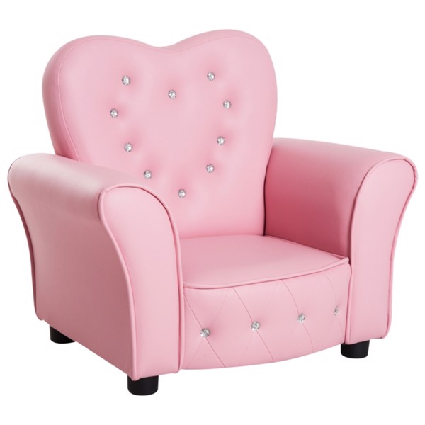 儿童沙发幼童簇绒软垫沙发椅钻石装饰公主沙发-AS-13