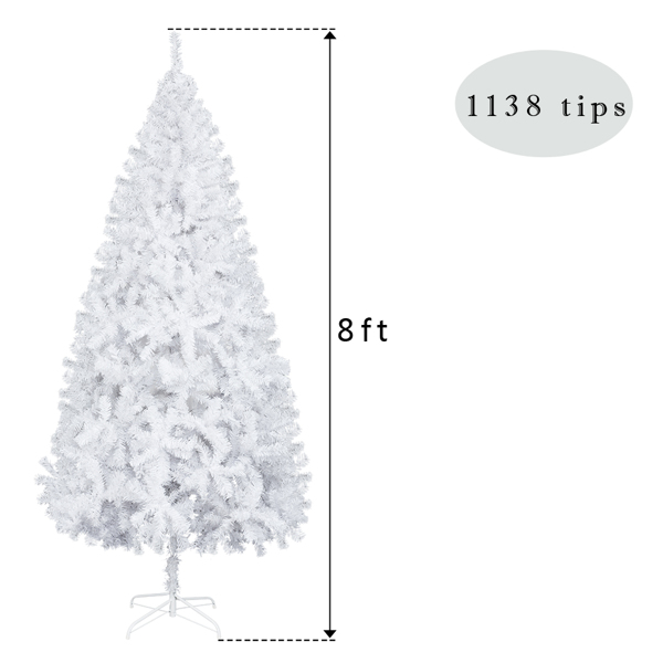 8ft 白色 1349枝平头 PVC材质 圣诞树 N101-23