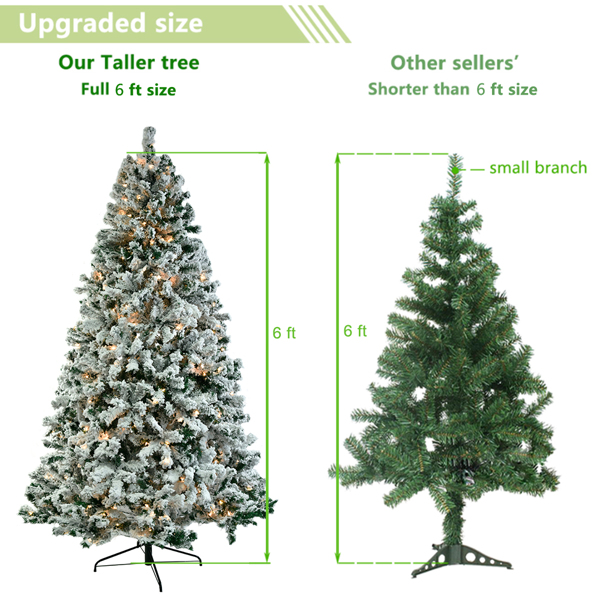 6ft 绿色植绒 250灯 暖白双色8模式 928枝头 自动树结构 PVC材质 圣诞树 美规 N101-21
