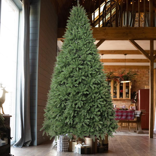  12ft 绿色 7794枝尖头 自动树结构 PVC材质 圣诞树 N101-9