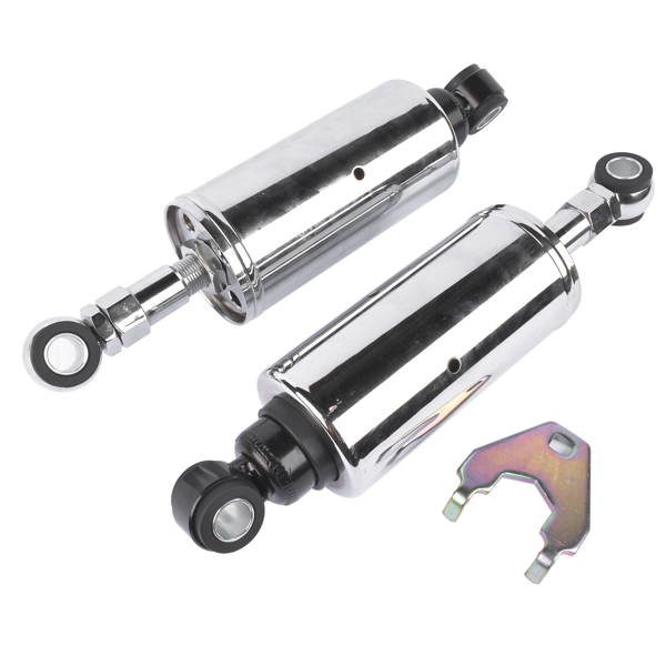  减震器 Rear Suspension Shocks Set Adjustable for Harley Softail Models 1989-1999 Silver-5