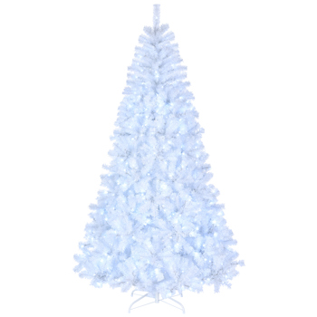  7ft 白色 500灯 冷色8模式 1346枝头 自动树结构 PVC材质 圣诞树 美规 N101