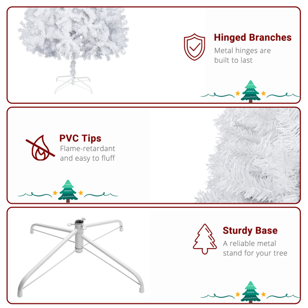 白色 6ft 400枝头 PVC材质 圣诞树 N001 欧洲-3