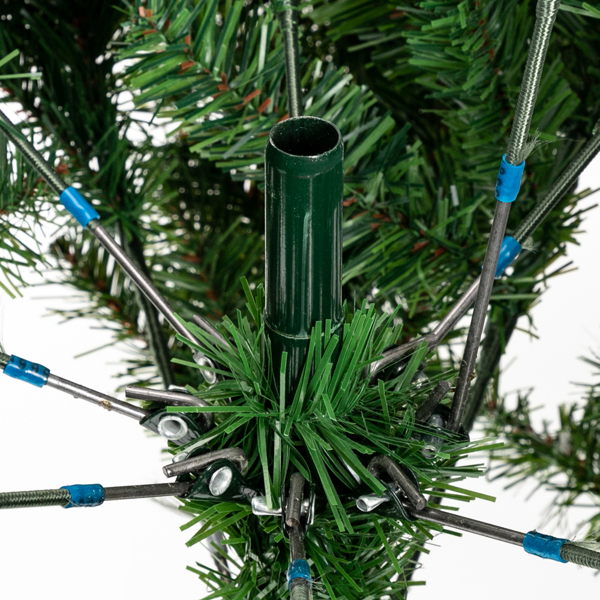 7ft 绿色植绒 1350枝头 61松果 自动树结构 PVC材质 圣诞树 N101-54