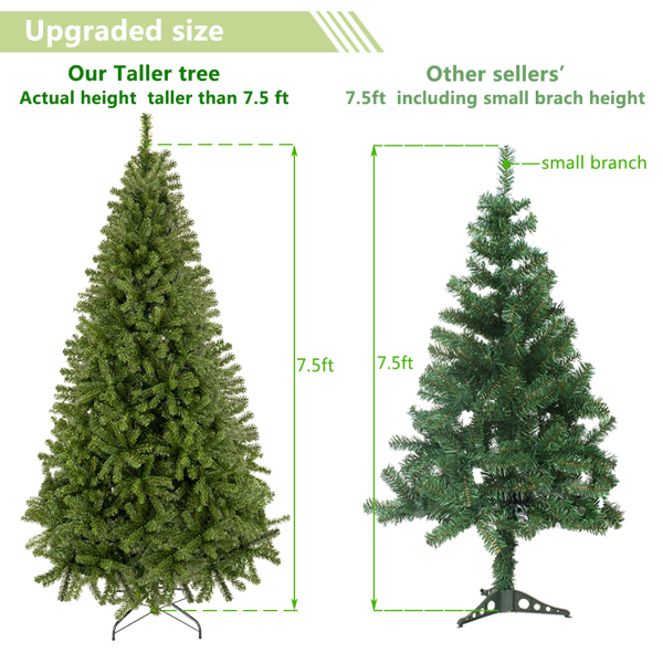 7.5ft 绿色 1450枝头 自动树结构 PVC材质 圣诞树 N101-10