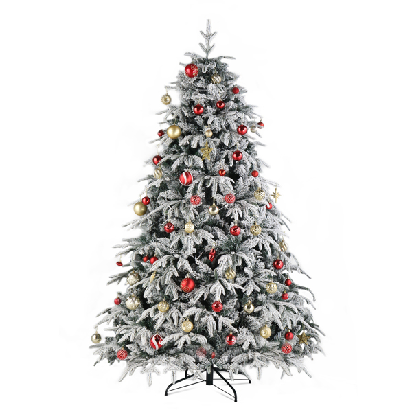  7ft 绿色植绒 450灯 暖色8模式 1687枝头 自动树结构 单面PE PVC材质 圣诞树 美规 N101-16