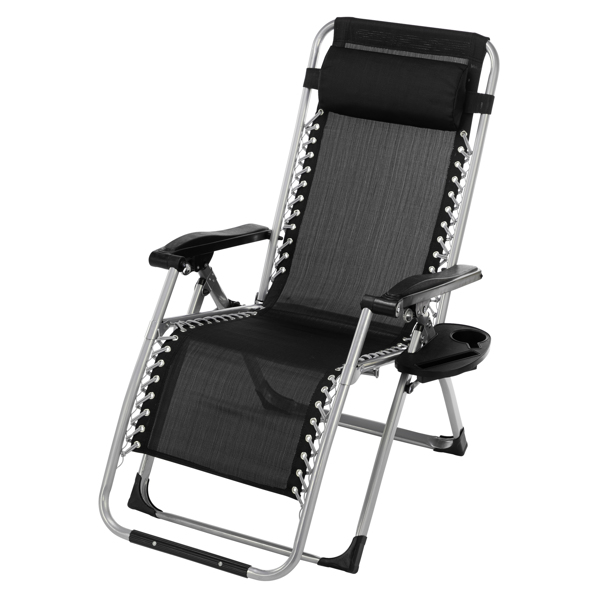  1把装 银框扁管 拉环铝锁 带灰色棉垫 黑色 拉夫曼椅 S001-12