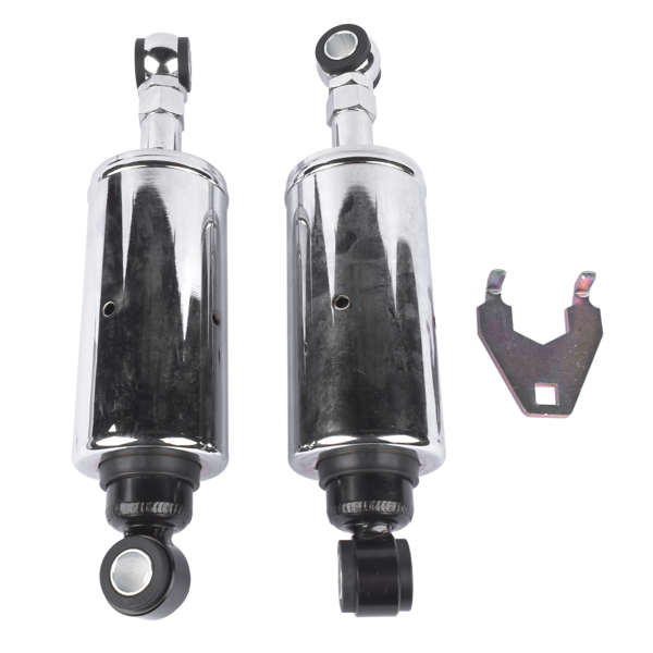  减震器 Rear Suspension Shocks Set Adjustable for Harley Softail Models 1989-1999 Silver-3