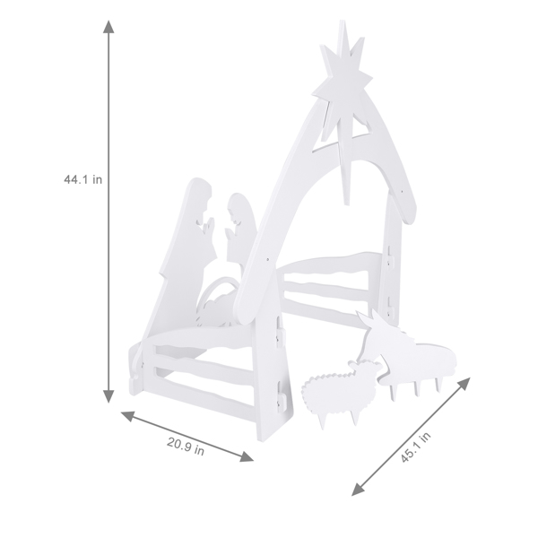 116*53*112cm 耶稣诞生 白色 PVC 庭院耶稣装饰 庭院 北美 S001-19