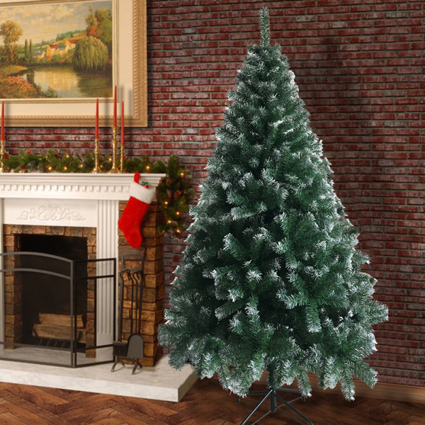 6ft 绿色喷白 812枝头 PVC材质 圣诞树 N101-11