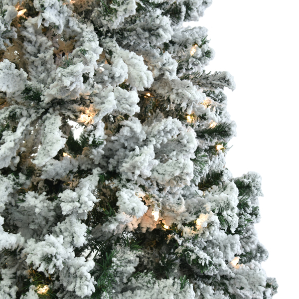 7.5ft 绿色植绒 350灯 暖色9模式带遥控器 1450枝头 自动树结构 PVC材质 圣诞树 N101-29