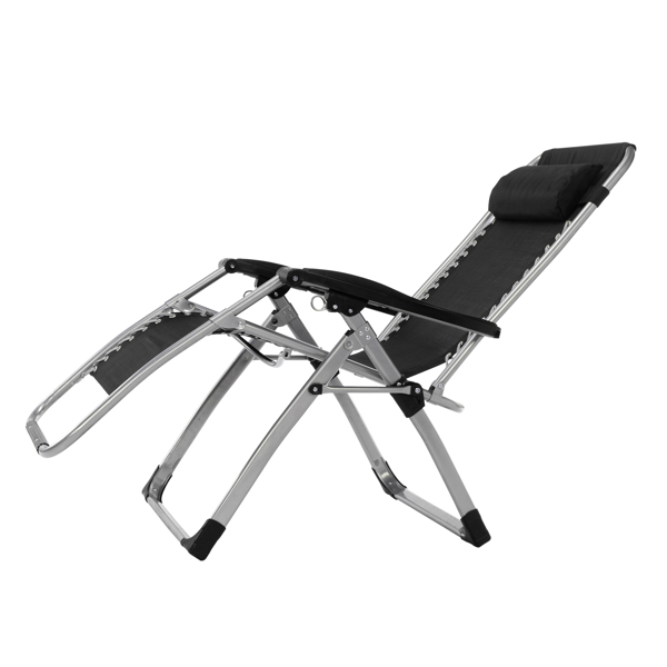  1把装 银框扁管 拉环铝锁 带灰色棉垫 黑色 拉夫曼椅 S001-18