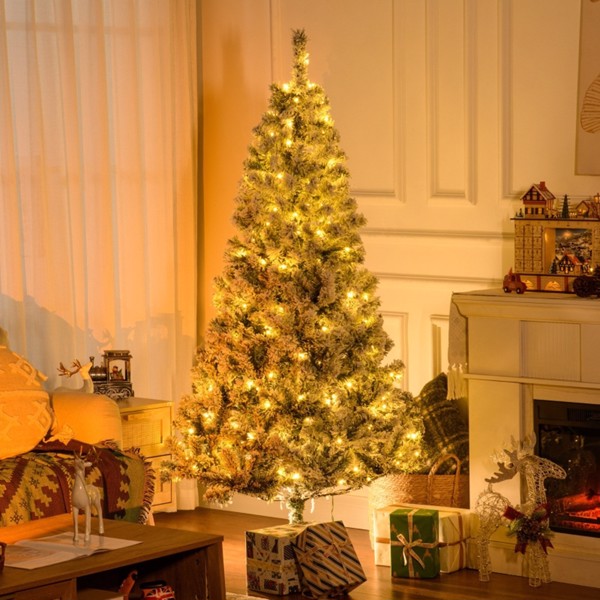   圣诞树，结满雪霜的树枝，暖白色LED灯   -AS-6