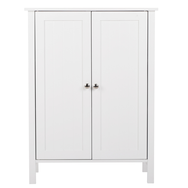  白色 油漆面密度板 竖纹 双门 浴室立柜 N201-1