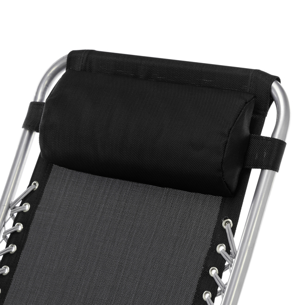  1把装 银框扁管 拉环铝锁 带灰色棉垫 黑色 拉夫曼椅 S001-21