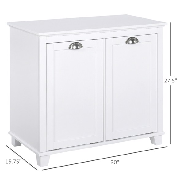 倾斜式洗衣分拣柜，浴室储物柜 白色-AS-13
